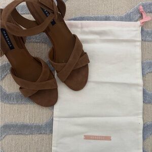 Margaux Uptown Sandals 40.5 (9.5-10) Brown Suede